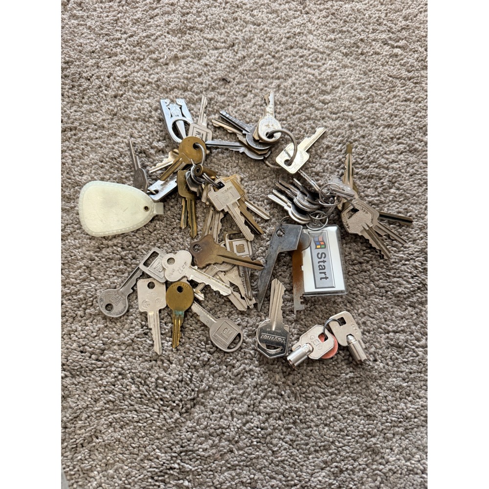 Vintage Mixed‎ Key Lot GM Automotive Ilco Taymor Windows Start Keychain Junk